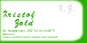 kristof zold business card